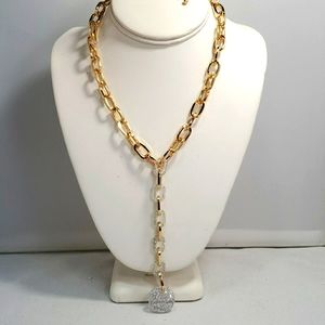 Rebecca Minkoff Glitter gold Chain-link Y-Necklace